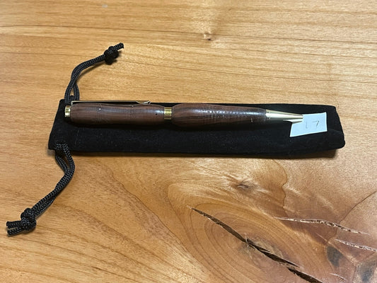 Handmade Wooden Pen - Slimline Gold 17