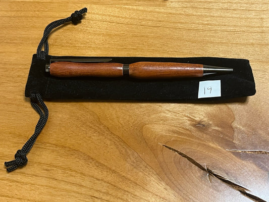 Handmade Wooden Pen - Slimline Gunmetal 19