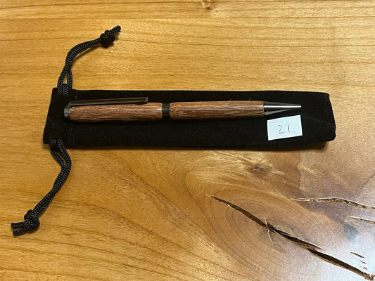 Handmade Wooden Pen - Slimline Gunmetal 21