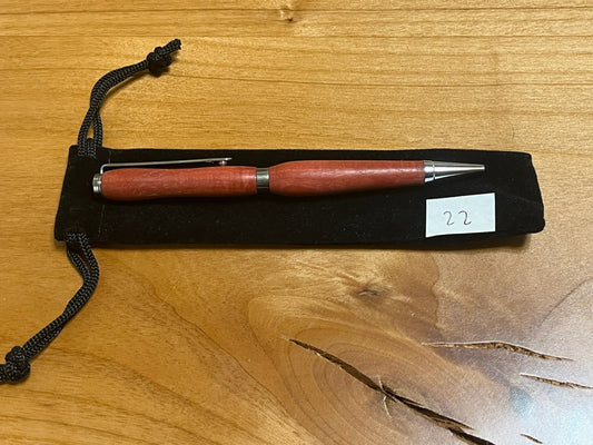 Handmade Wooden Pen - Slimline Chrome 22