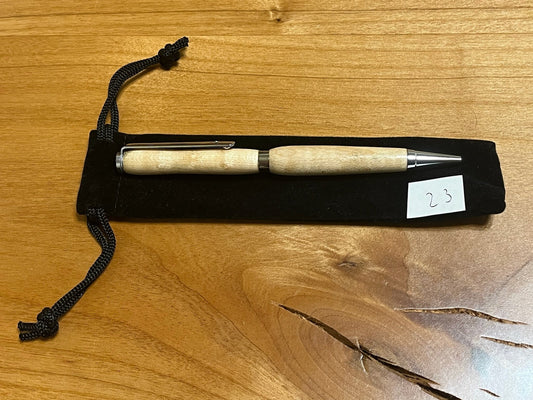 Handmade Wooden Pen - Slimline Chrome 23