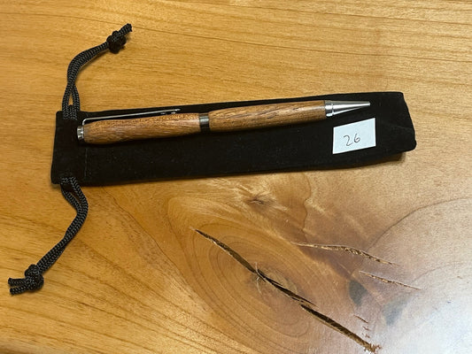 Handmade Wooden Pen - Slimline Chrome 26