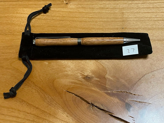 Handmade Wooden Pen - Slimline Chrome 27