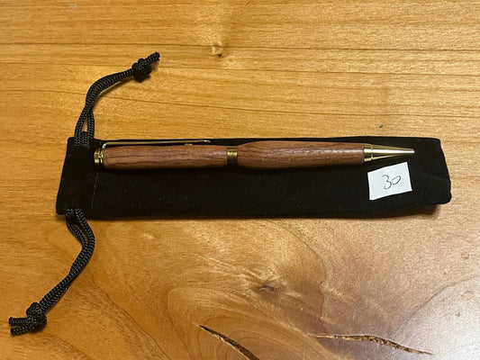 Handmade Wooden Pen - Slimline Gold 30