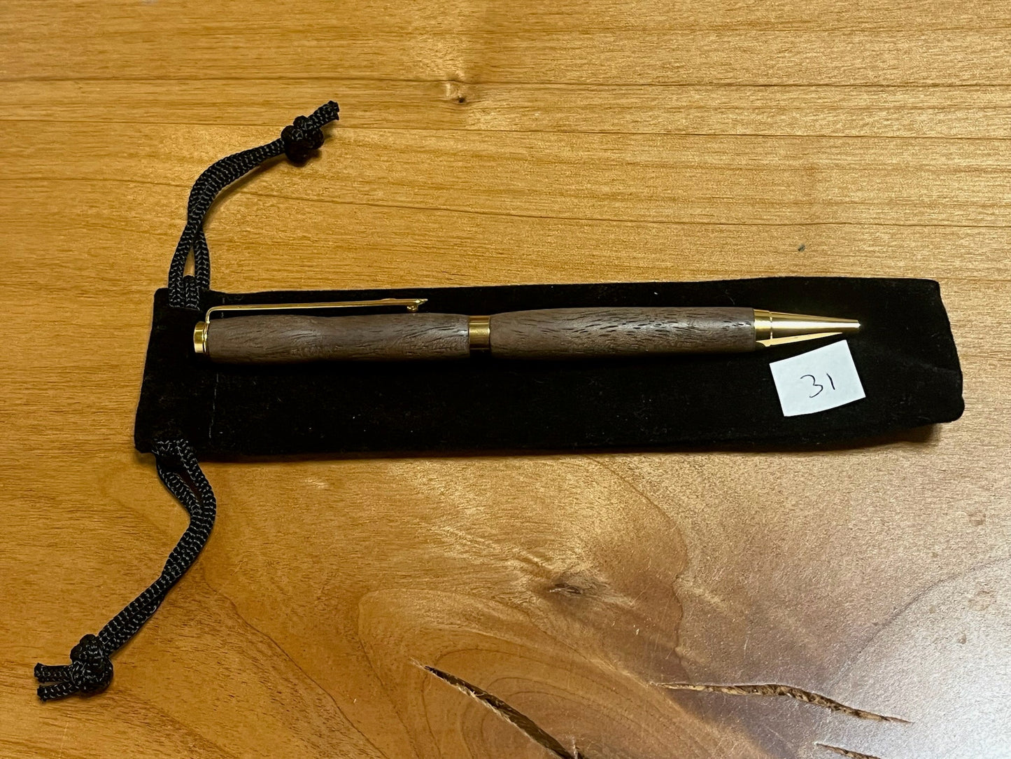Handmade Wooden Pen - Slimline Gold 31
