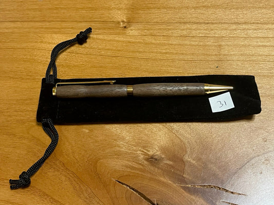 Handmade Wooden Pen - Slimline Gold 31