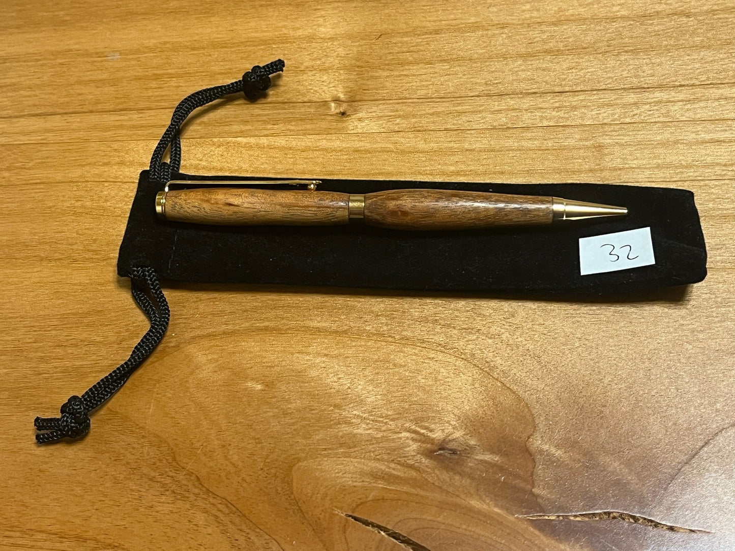 Handmade Wooden Pen - Slimline Gold 32