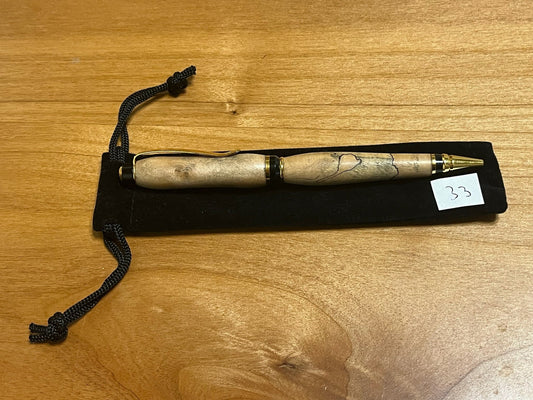 Handmade Wooden Pen - Cigarillo Gold 33