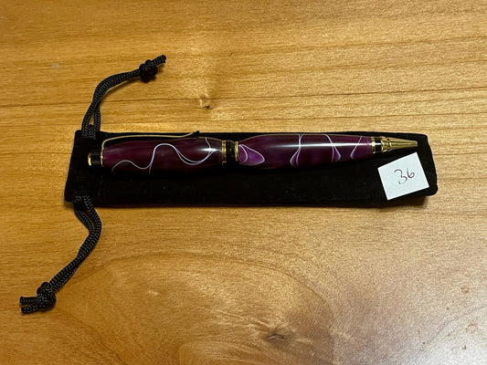 Handmade Acrylic Pen - Cigarillo Gold 36