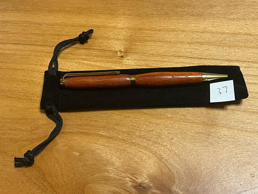Handmade Wooden Pen - Slimline Gold 37